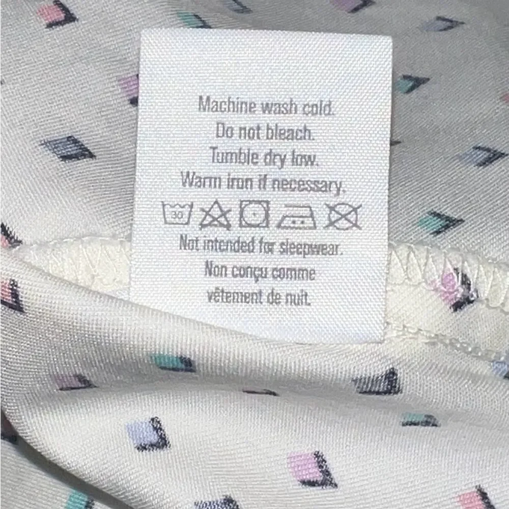 Gymboree Girls Geometric Blouse 3/4 Sleeves White Multicolor Small NWT